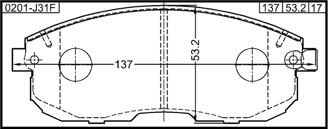 0201-J31F - PAD KIT, DISC BRAKE, FRONT
