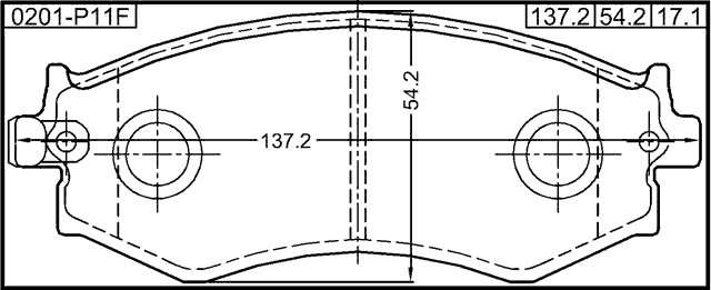 0201-P11F - PAD KIT, DISC BRAKE, FRONT