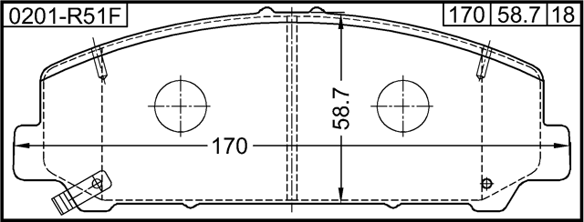 0201-R51F - PAD KIT, DISC BRAKE, FRONT