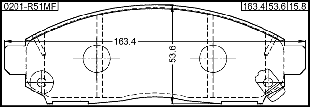 0201-R51MF - PAD KIT, DISC BRAKE, FRONT