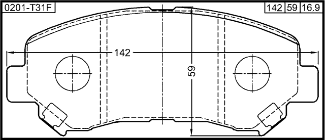 0201-T31F - PAD KIT, DISC BRAKE, FRONT