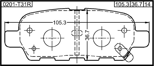 0201-T31R - PAD KIT, DISC BRAKE, REAR