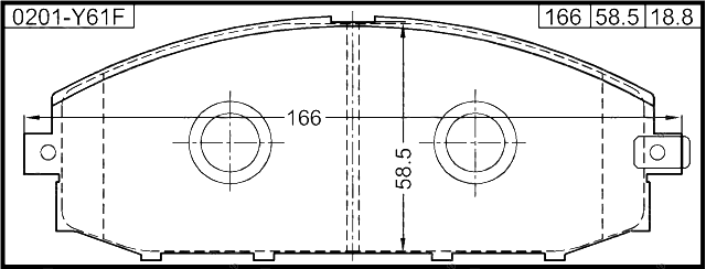 0201-Y61F - PAD KIT, DISC BRAKE, FRONT