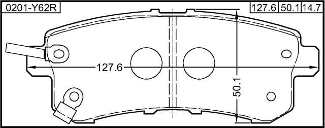 0201-Y62R - PAD KIT, DISC BRAKE, REAR