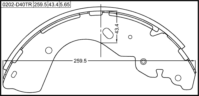 0202-D40TR - SHOE KIT, REAR BRAKE