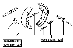 0204-B10RSLH - REAR BRAKE SHOE ADJUSTER LEFT