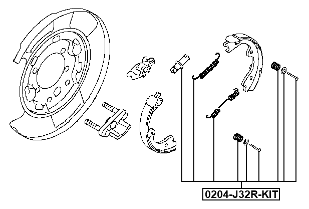 0204-J32R-KIT - BRAKE SHOE FITTING KIT