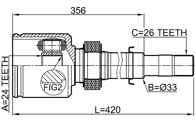 0211-C11HR16RH - INNER CV JOINT RIGHT 24X33X26