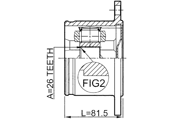 0211-T30RH - INNER CV JOINT RIGHT 26X87