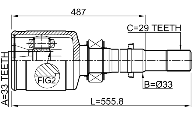 0211-T31MTRH - INNER CV JOINT RIGHT 33X33X29
