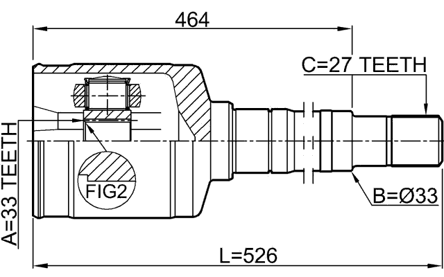 0211-T31RH - INNER CV JOINT RIGHT 33X35X27