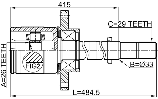 0211-U31RH - INNER CV JOINT RIGHT 26X33X29