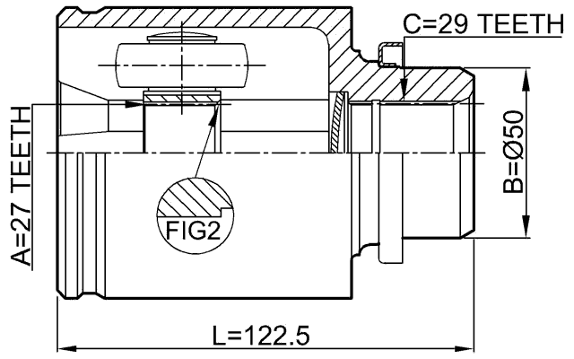 0211-Z51RH - INNER CV JOINT RIGHT 27X50X29
