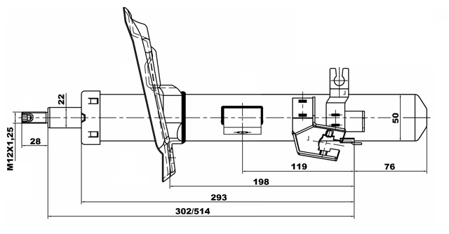 02110-001FL - SHOCK ABSORBER FRONT LEFT