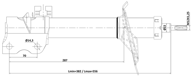 02110-006FR - SHOCK ABSORBER FRONT RIGHT GAS.TWIN TUBE