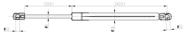 02117-009 - BONNET GAS STRUT L380/310N