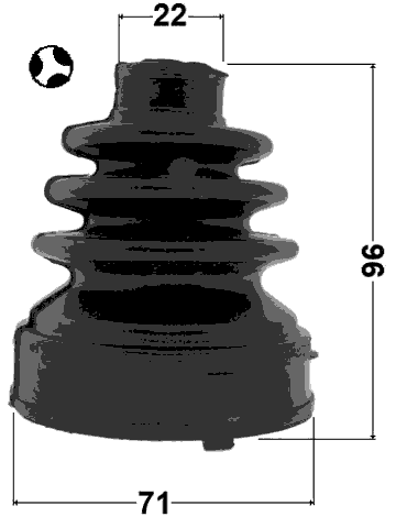 0215-F15T - BOOT INNER CV JOINT KIT 71X96X22
