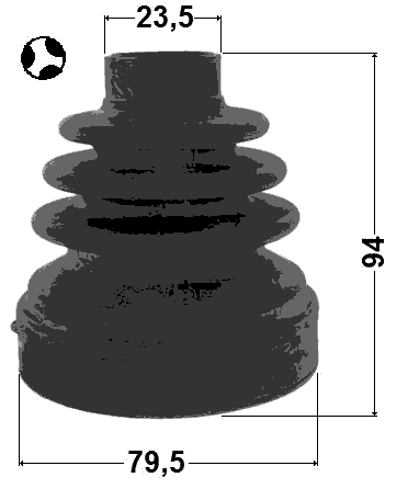 0215-J32T - BOOT INNER CV JOINT KIT 79.5X94X23.5