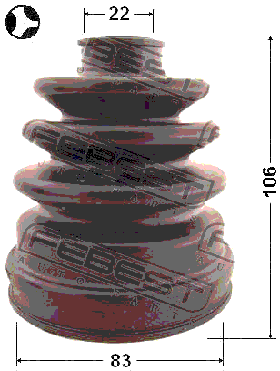 0215-JP16 - BOOT INNER CV JOINT KIT 83X106X22