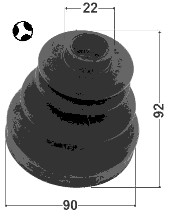 0215-R20T - BOOT INNER CV JOINT KIT 90X92X22