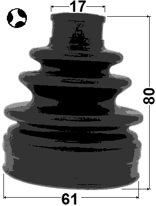 0215-T31RT - BOOT INNER CV JOINT KIT 61X80X17