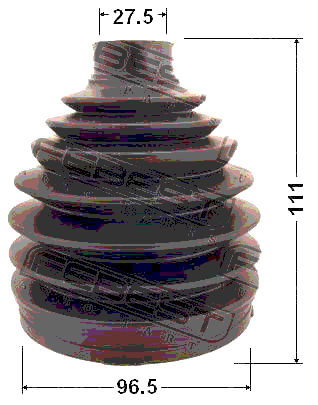 0217P-071 - BOOT OUTER CV JOINT KIT PVC 96.5X111X27.5