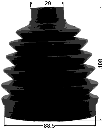 0217P-D40 - BOOT OUTER CV JOINT KIT PVC 88.5X108X29
