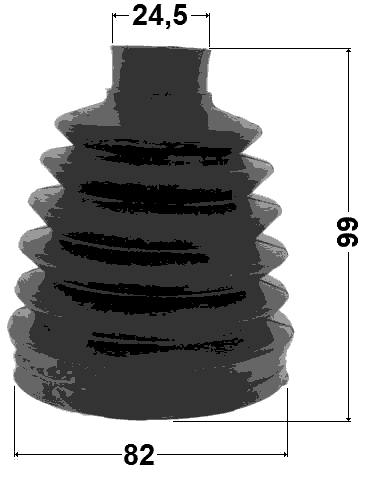 0217P-G15RA - BOOT OUTER CV JOINT KIT PVC 82X99X24.5