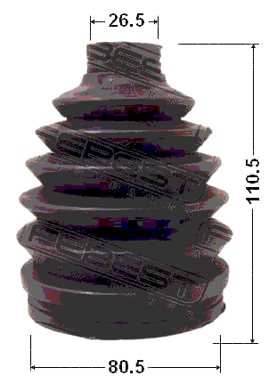 0217P-J1016 - BOOT OUTER CV JOINT KIT PVC 80.5X110.5X26.5