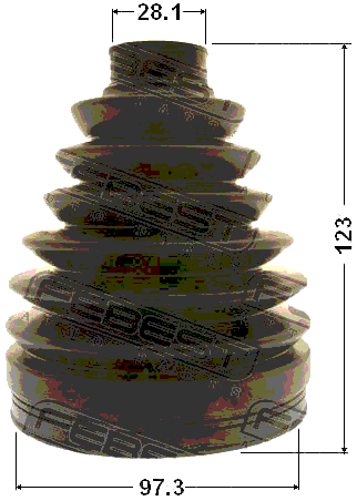 0217P-J32 - BOOT OUTER CV JOINT KIT PVC 97.3X123X28.1