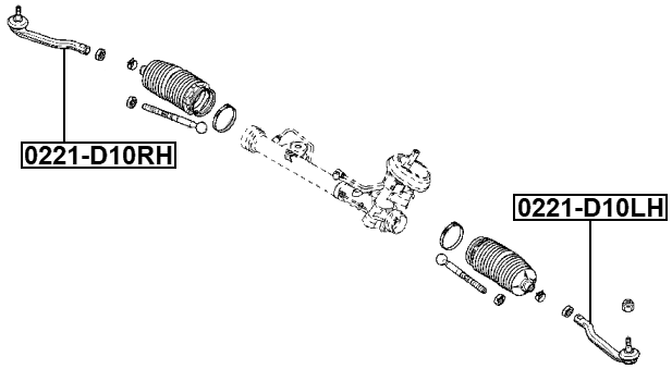 0221-D10LH - STEERING TIE ROD END LEFT