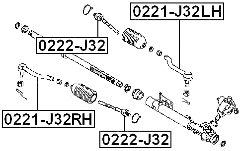0221-J32RH - STEERING TIE ROD END RIGHT