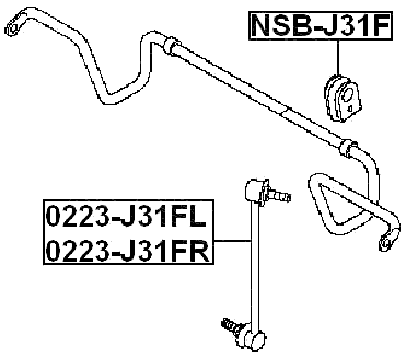 0223-J31FL - FRONT LEFT STABILIZER LINK / SWAY BAR LINK