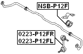 0223-P12FL - FRONT LEFT STABILIZER LINK / SWAY BAR LINK