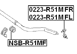 0223-R51MFL - FRONT LEFT STABILIZER LINK / SWAY BAR LINK