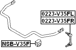 0223-V35FL - FRONT LEFT STABILIZER LINK / SWAY BAR LINK