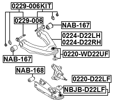 0229-006-KIT - REPAIR KIT, CAMBER ADJUSTING ECCENTRIC BOLT (SET)