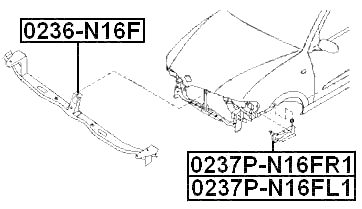 0236-N16F - RETAINER FRONT BUMPER