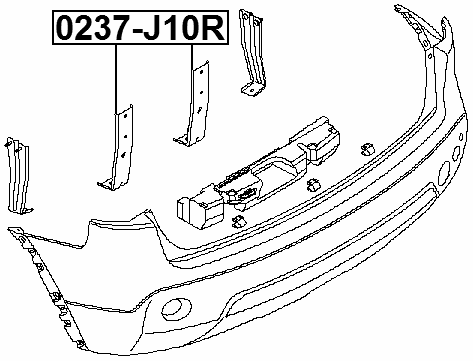 0237-J10R - RETAINER REAR BUMPER