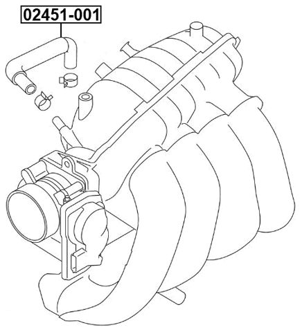 02451-001 - CRANKCASE BREATHER HOSE