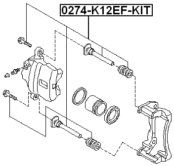 0274-K12EF-KIT - REAR CALIPER SLIDE PIN
