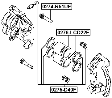 0275-D40F - FRONT BRAKE CALIPER REPAIR KIT (SET FOR TWO SIDES)