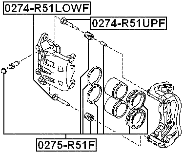 0275-R51F - FRONT BRAKE CALIPER REPAIR KIT (SET FOR TWO SIDES)