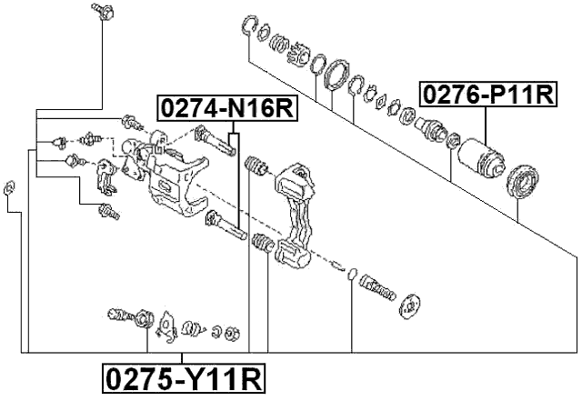 0275-Y11R - REAR BRAKE CALIPER REPAIR KIT (SET FOR TWO SIDES)