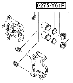 0275-Y61F - FRONT BRAKE CALIPER REPAIR KIT (SET FOR TWO SIDES)