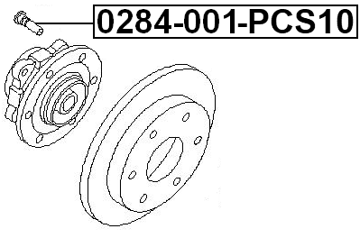 0284-001-PCS10 - WHEEL STUD PCS10