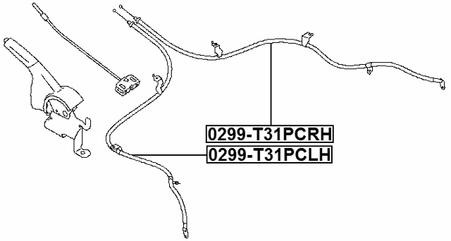 0299-T31PCRH - PARKING BRAKE CABLE, RIGHT