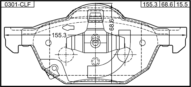 0301-CLF - PAD KIT, DISC BRAKE, FRONT (WITH ANTI SQUEAL SHIM)