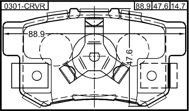 0301-CRVR - PAD KIT, DISC BRAKE, REAR (WITH ANTI-RATTLE SPRING)