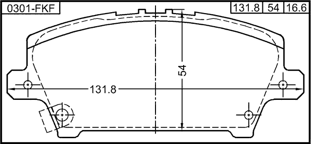 0301-FKF - PAD KIT, DISC BRAKE, FRONT - KIT (INCLUDING BOLTS, WITH ANTI SQUEAL SHIM)